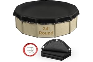 Buffalo Blizzard Micro Mesh 24 ft Round Winter Pool Cover | Black Heavy Duty Cover for Closing Above Ground Swimming Pools | Easy to Install | Cold & UV Resistant | Shields from Seasonal Debris
