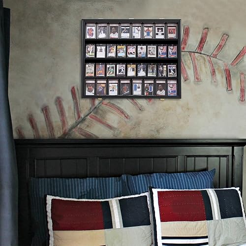 VERANI Baseball Card Display Case - 36 Graded Sports Card Display Frame -  Holds Sport Cards with UV