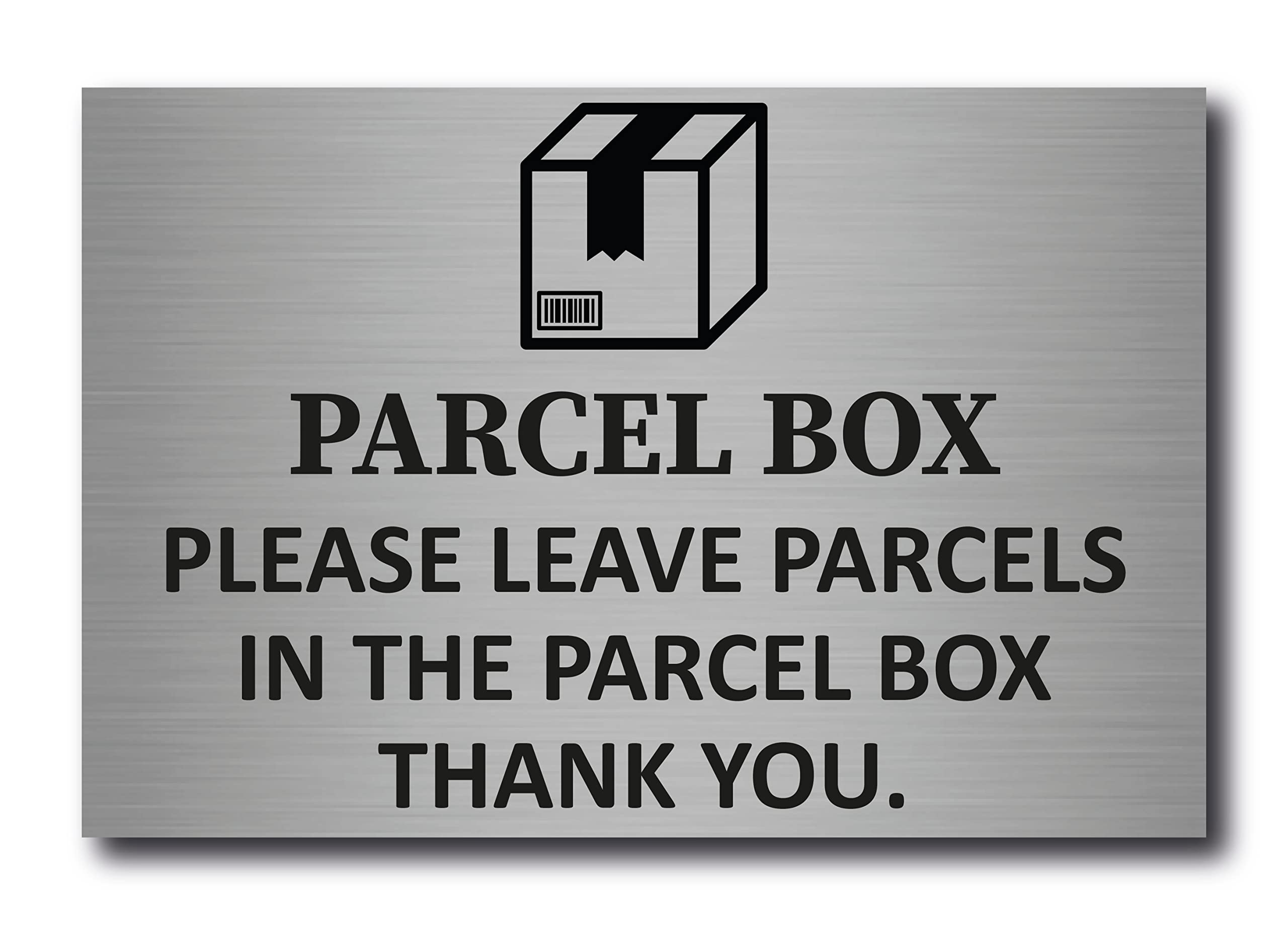 Please Leave Parcels in the Parcel Box Sign – Metal Aluminium Plaque, Weatherproof, 15 x 10 cm