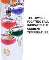 Thorness 44cm Tall Galileo Thermometer with Ten Floating Globes view 5