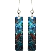 d'ears Malachite Earrings, hypoallergenic French hook sterling silver ear wires, made in the USA by family run small business.