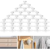 Fikoksol Stick on Knobs for Cabinets, Self Adhesive Knobs for Jewelry Box | 50pcs Small Plastic Cabinet Pulls Handles for Boxes &amp; Drawers, Peel and Stick Cabinet Handles Clear Acrylic Drawer Pulls