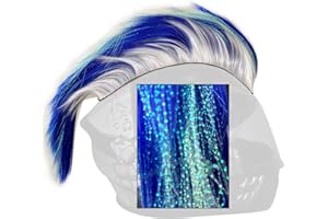 3T-SISTER Helmet Mohawk Hawk Cosplay Wig Helmet Accessory for Motorcycle Bicycle Ski Helmets Real Hair Decorations (Helmet not Included)