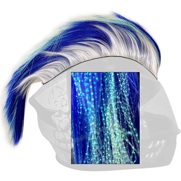 PAXLamb Helmet Mohawk Wig – Purple Synthetic Hair Attachment For Motorcycle & Bike Helmets