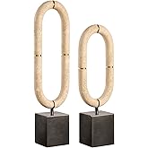 Uttermost 18210 Oval Fusion - Sculpture (Set of 2)-22.25 Inches Tall and 6.25 Inches Wide