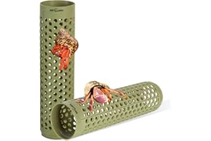 REPTIZOO Hermit Crab Climbing Toys 2PCS 11.5” Long Reptile Climbing Tunnel Hermit Crab Supplies Hideout, Reptile Tank Terrarium Decor for Hermit Crab, Tree Frogs, Crested Gecko