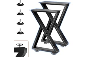 SKYSEN 16" Metal Table Legs, Desk Legs, Coffee Table Legs,Bench Legs for Desk, Coffee Tables, Dining Tables, Benches-16 * 11.8" Z Shape- Heavy Duty- Thickened Material- Black(zt-z-16"*11.8")