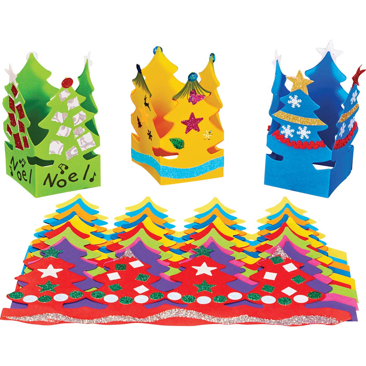 Springboard Fold and Stand Christmas Trees Craft Activity (Pack of 30)