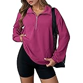 Dokotoo Womens Sweatshirt Waffle Knit Long Sleeve Lapel Half Zip Up Casual Lightweight Soft Sweatshirts Loose Pullover Tops
