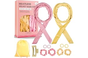 YAMPAHPA Heatless Overnight Curling Rod Set - 70" Soft Velour Hair Rollers for Long Curls, Sleep-in Lazy Curlers