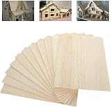 MIVIDE 12Pcs Balsa Wood Sheets 300x210x3MM A4 for Arts DIY Crafts view 7