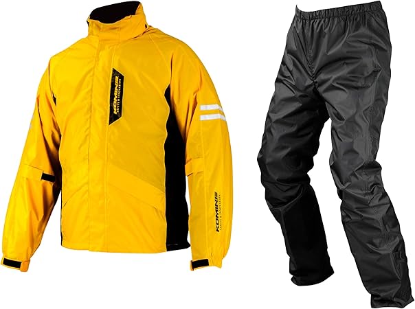 Amazon コミネ Komine バイク用 ブレスターレインウェアフィアート イエロー 5xlb Rk 539 755 雨具 カッパ 防水 レインジャケット スーツ 車 バイク