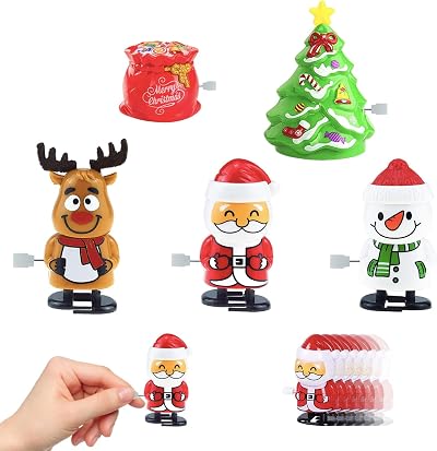 POPOYU 5pk Wind Up Racing Toys Shake Head Walking Spring Jumping Christmas Gift