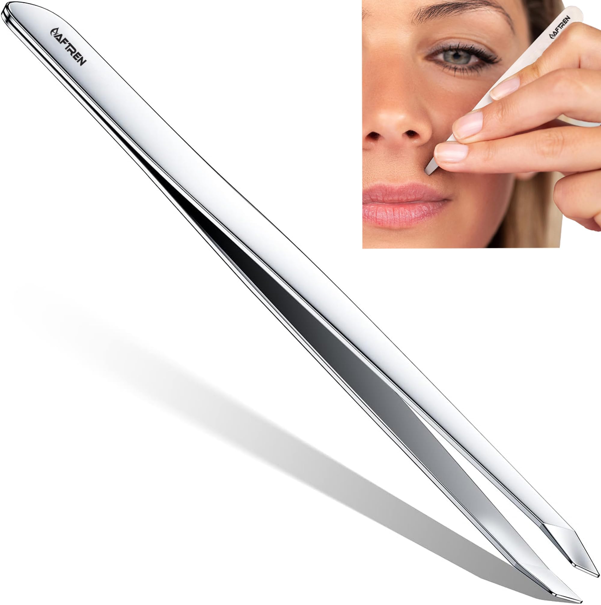 Tweezers Eyebrows Professional Stainless Steel Eyebrow Tweezer Slant Tip Precision Plucker Facial Hair Splinter Ingrown Hair Removal for Women Men