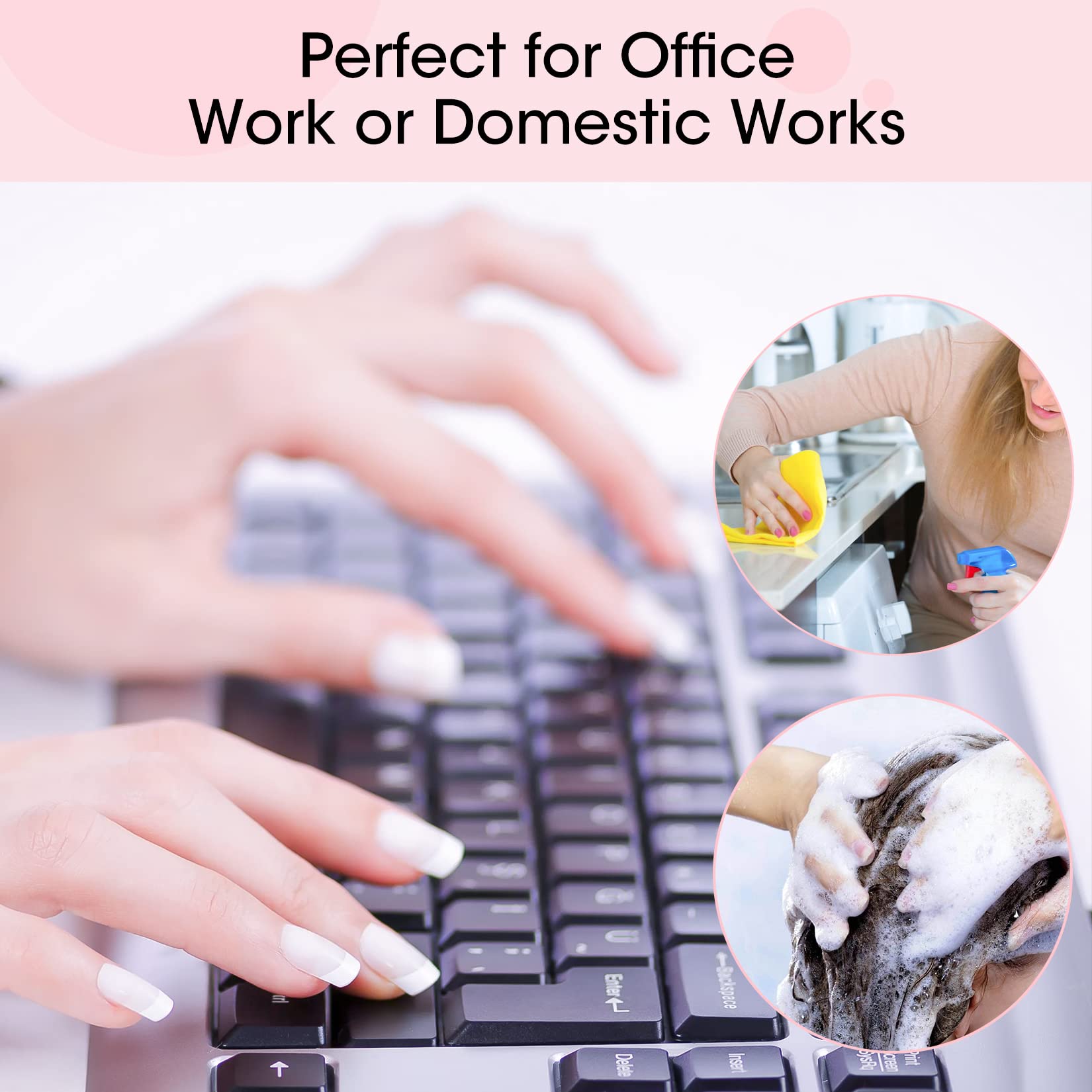 Buqikma 500PCS Short Nail Tips for Acrylic Nails - Clear False Short Artificial Tips for Manicure with Box（Pink Box with Tips） - Image 6