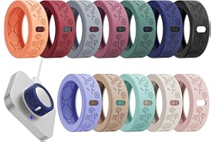 YWXTW Floral Cover for Oura Ring 4/3/ 4 Ceramic/Samsung/Ultrahuman, Support Charging Silicone Ring Protector for Women/Girls/Men, Dressy Accessories, 12 Pack (Multicolor, S)