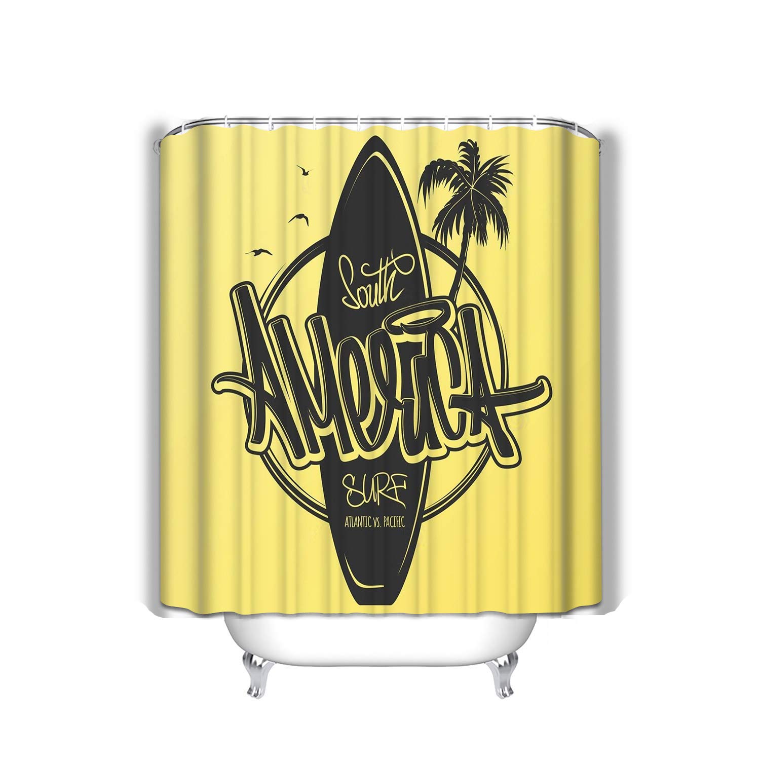 Amazon Com Yilinger Fabric Shower Curtain Water Resistant