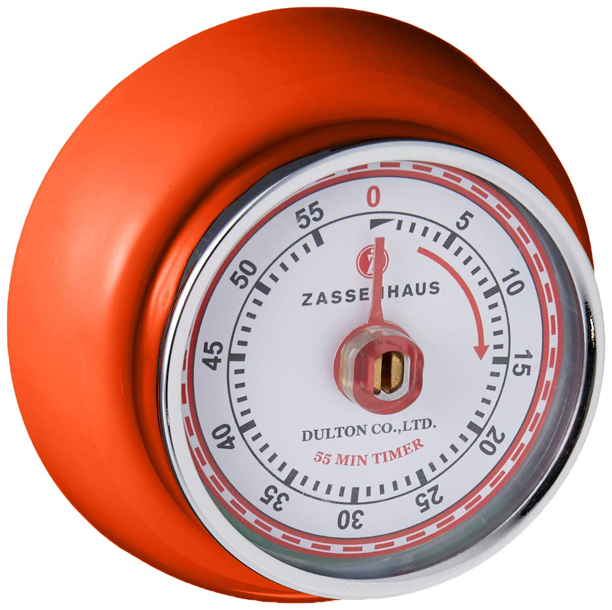 Zassenhaus 60 Minute Kitchen Timer, Steel, Orange, 2.75-Inch