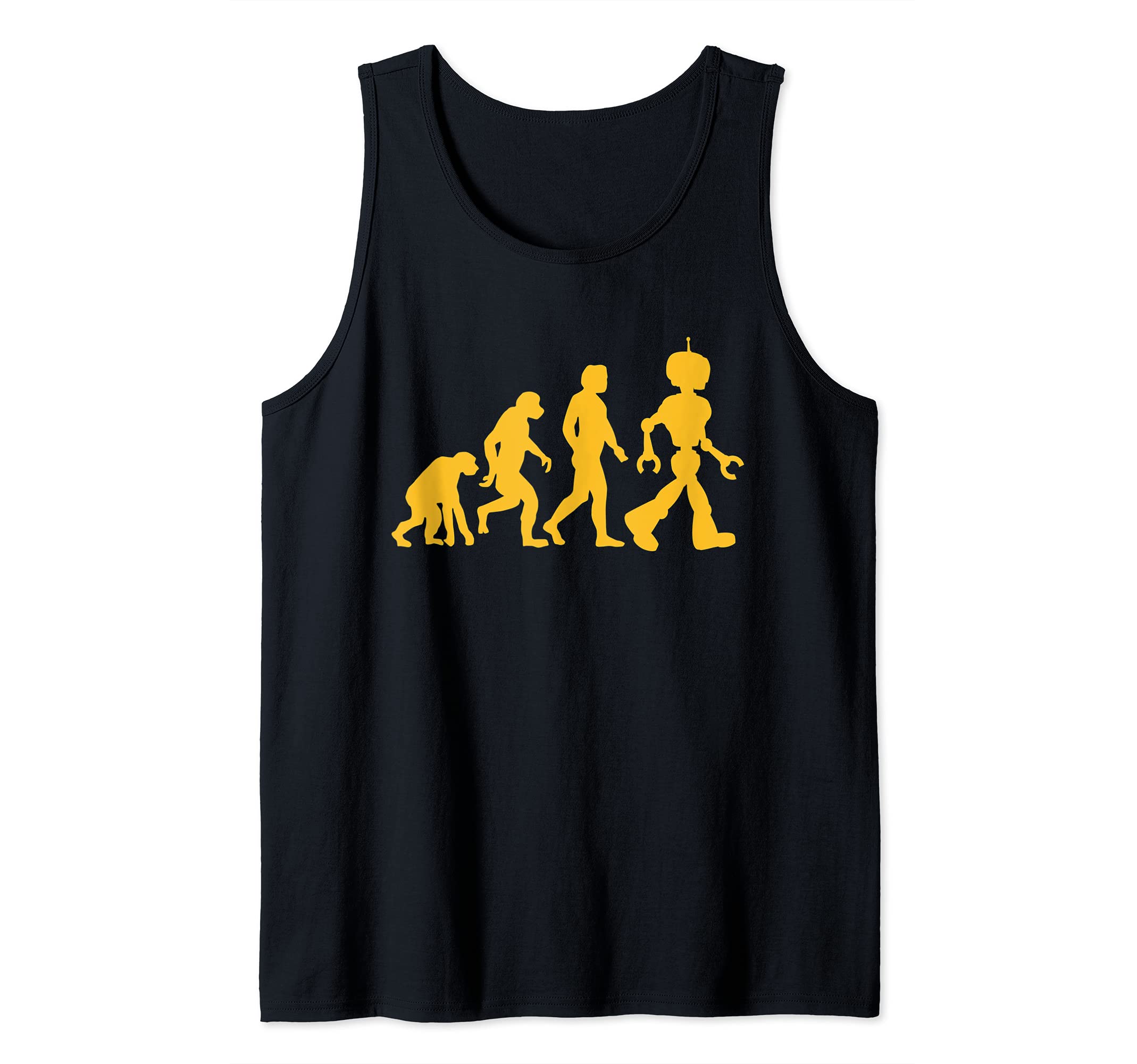 Evolution to Robot Funny Science Nerd Graphic Dark Tank Top