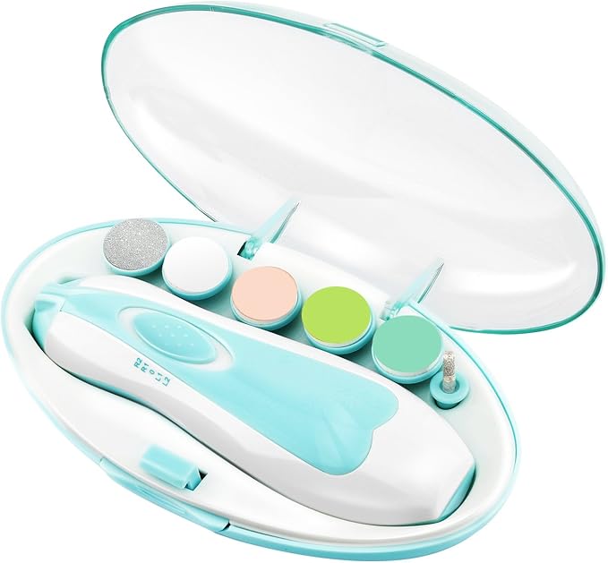 Zooawa Baby Nail File, Safe Electric Nail File Grooming Tools Nail Clippers Kit Trimmer Manicure