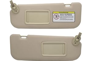 NHILES Left Driver & Right Passenger Side Sun Visor Replacement Compatible with Hyundai Elantra 2011 2012 2013 2014 2015 Replace# 852103X000TX Colour Beige