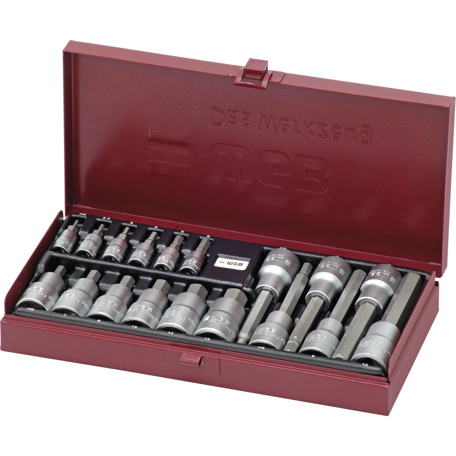 WESTFÄLISCHE GESENKSCHMIEDE 159291653 WGB Socket Spanner Set 3910 1/4 Inch and 1/2 Inch Hexagon Socket Set 18 Pieces