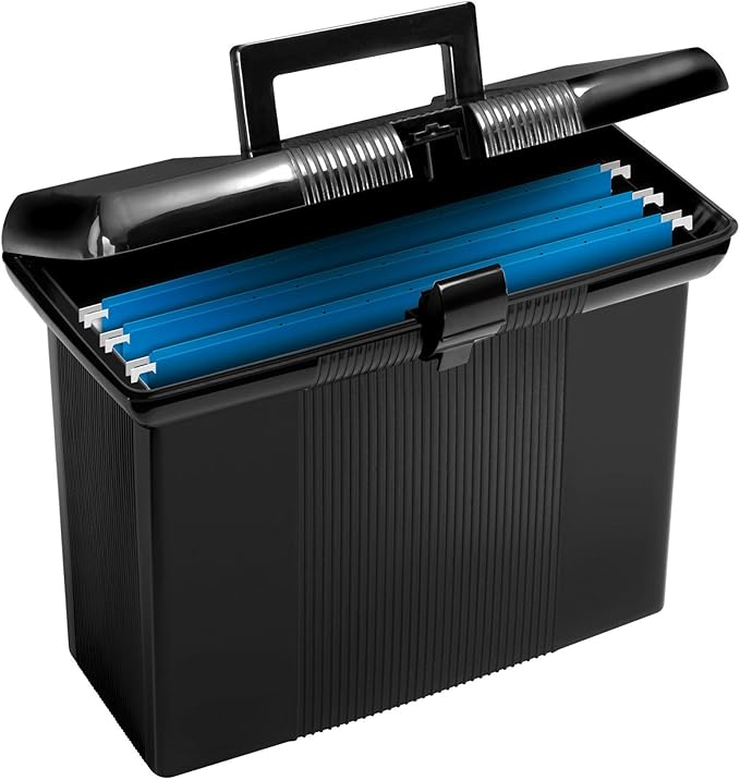 Oxford Portfile Portable File Box, Black, 11 x 14 x 61/2 Inches (41732) Amazon.ca Office Products