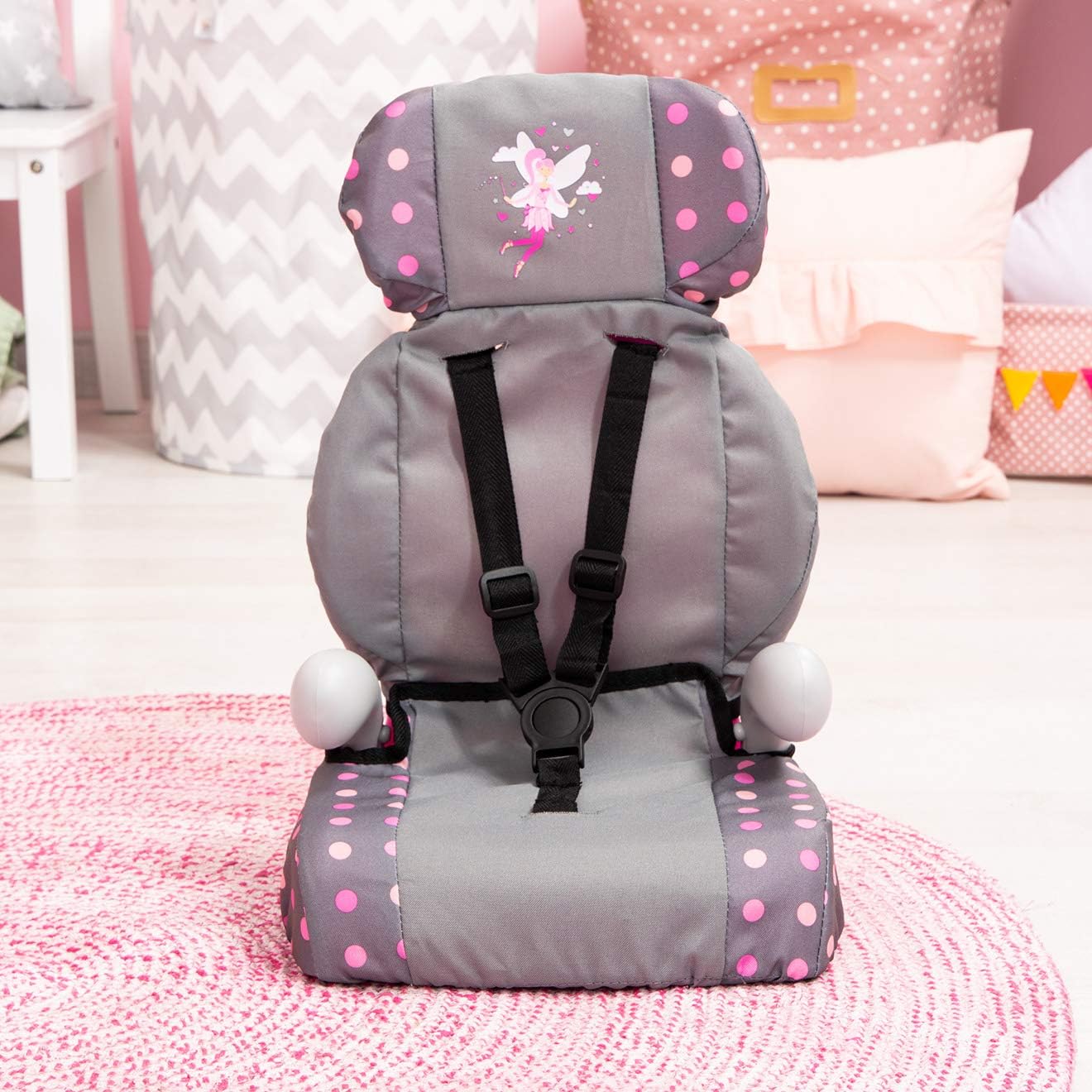 Doll's car, booster seat, doll accessories, Grey, Dotted With Fairy - Image 3