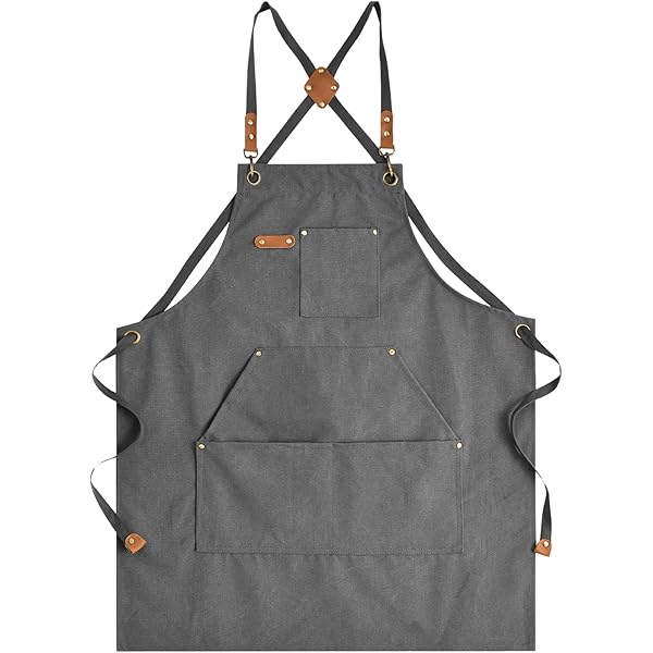 Amazon.com: Tosewever Canvas Cross Back Chef Cotton Aprons for Men