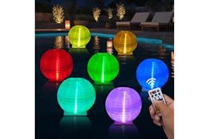 FueLye Floating Lanterns LED Pool Lights,IP68 Waterproof Pool Lights That Float ,13 Color Changes by Remote Control for Pool Decor,Outdoor Party,Wedding (4Pcs-14 inches)