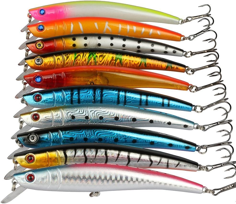 Yogayet Jointed Minnow Fishing Lures Hooks Hard Lure Bass Trout Baits Kit Crankbait Swimbait Set for Saltwater