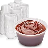 Fit Meal Prep [250 Pack] 3.25 oz BPA Free Plastic Portion Cup - Disposable Jello Shots Sauce Condiment Souffle Dressing Mini 