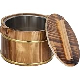 GANAZONO 1 Pc Cask Rice Cask wooden rice tub Sauna Bucket wooden steamer bowl Storage Bucket sushi kit tofu chinese practical barrel stainless steel heater Multifunction