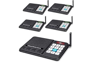 5 Pack Wireless Intercom System for Home Business - GLCONN Room to Room Communication System 10 Channel 3 Code Intercoms Wireless for Home House Hotel