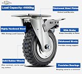 Nisorpa 4x 150mm Heavy Duty Castor Wheels Trolley Swivel w/ Brakes 1000kg view 2
