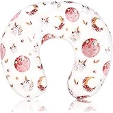 Baby Nursing Pillow Cover, Removeable Breastfeeding Pillow Slipcover, Nursing Pillow Case for Newborn Boys Girls, Soft Fabric Fits Snug On Infant, Washable & Breathable, Moon Star