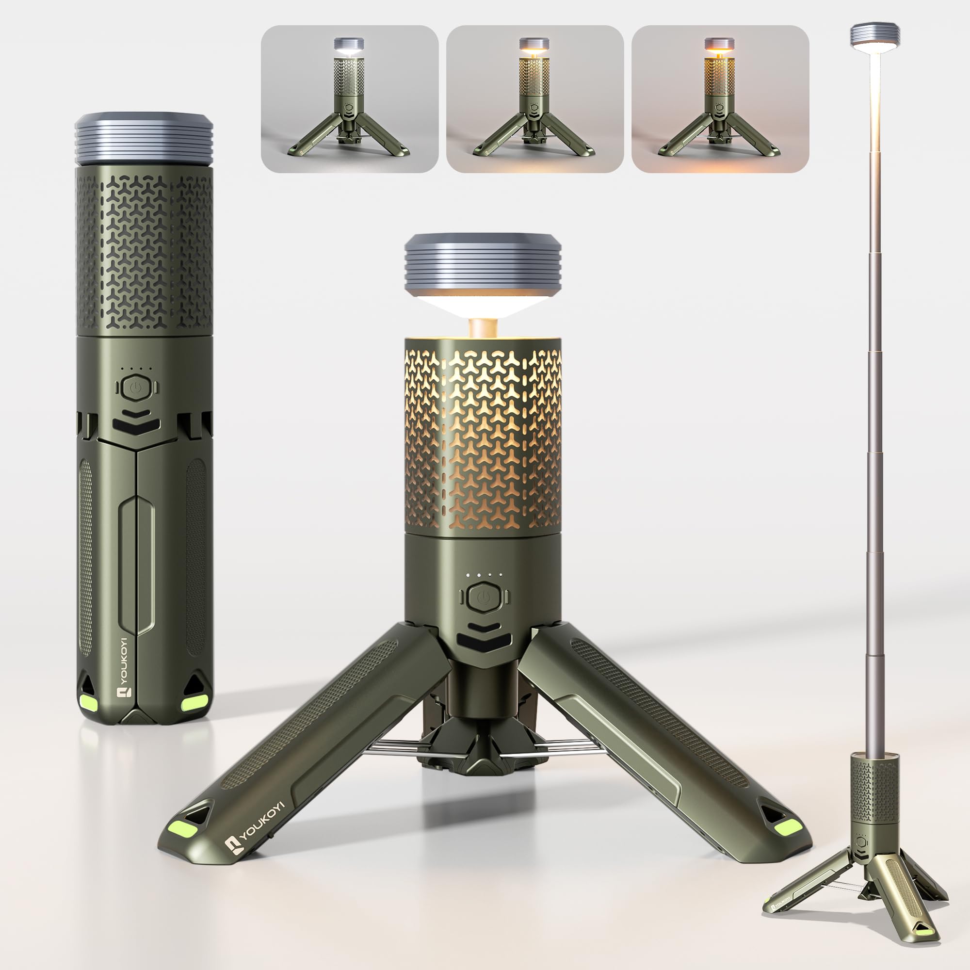 Photo 1 of YOUKOYI Camping Light with Telescopic and Collapsible Portable Night Light 10500mAh Battery Magnetic Base Flash Light, IP67 Waterproof Lantern for Hiking Camping Adventure Emergency Lighting