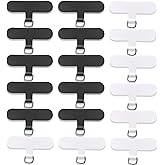 20 PCS Phone Tether Tab Universal Cell Safety Tether Connector Lanyard Replacement Part Crossbody Multifuctional Phone Lanyard Patch Pad for Most Smartphones Without Adhesive (Black, White