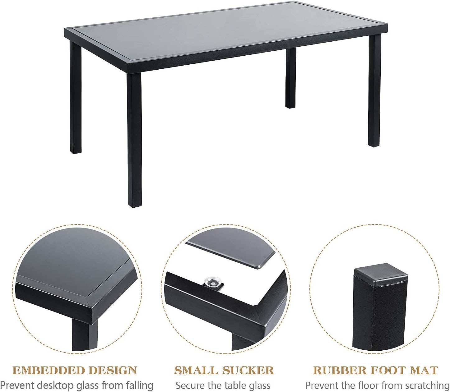 Flamaker 4 Pieces Patio Furniture Outdoor furniture Outdoor Patio Furniture Set Textilene Bistro Set Modern Conversation Set Black Bistro Set with Loveseat Tea Table for Home, Lawn and Balcony (Black): Garden & Outdoor