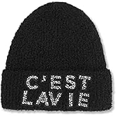 Karl Lagerfeld Girls C'est Lav Ie Embroidered Fur Beanie