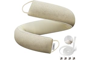 fowong Weighted Door Draft Stopper for Bottom of Door 36 Inch Soundproofing Noise Stopper Block Cold Air/Wind/Breeze, Oatmeal