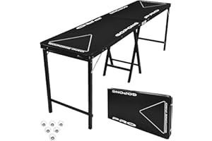 GoPong PRO 8 Foot Premium Beer Pong Table - heavy-duty (Black, 36-Inch Tall)