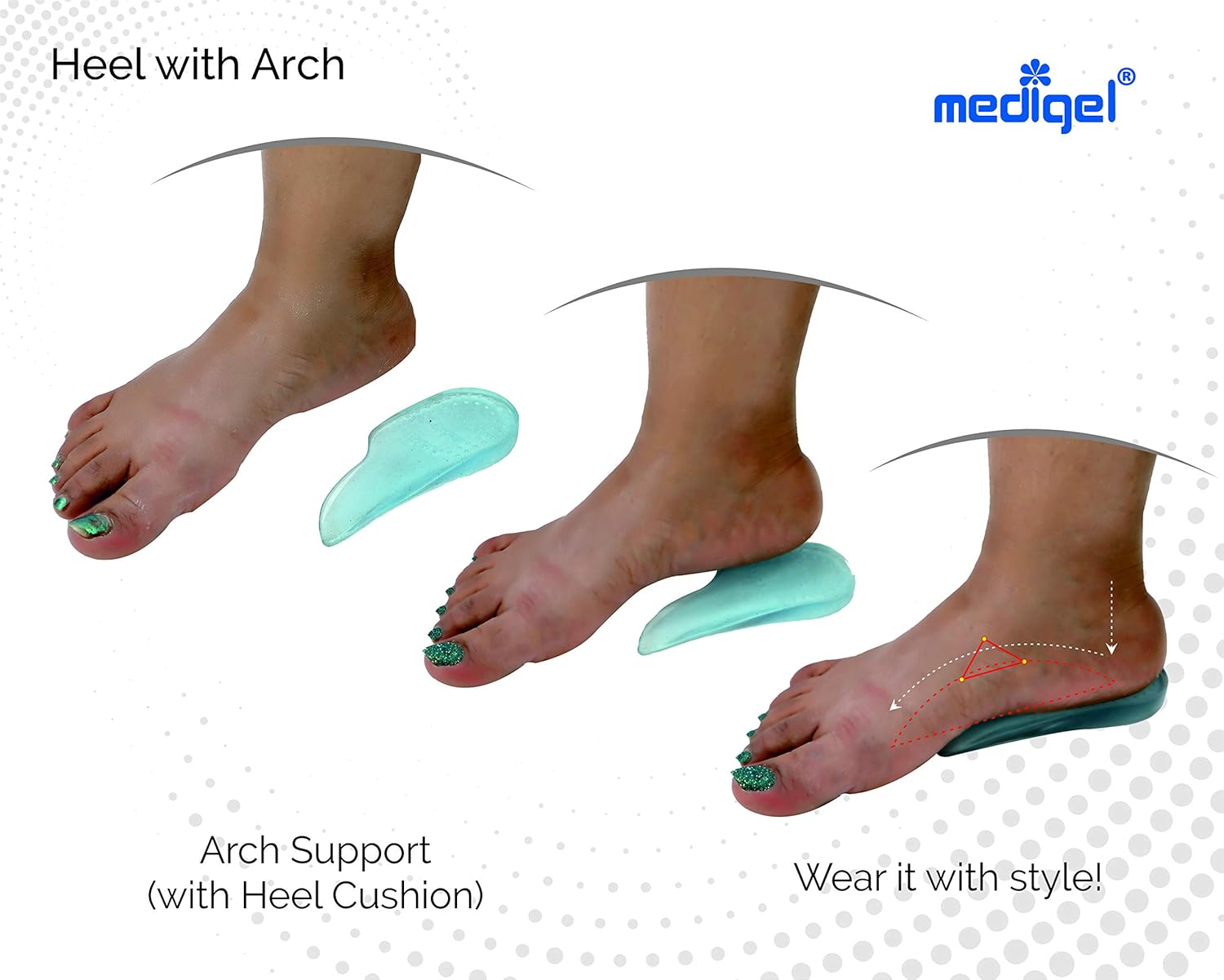 Buy Medigel® Medial Arch Insole with Orthotic Support, Posture Erection