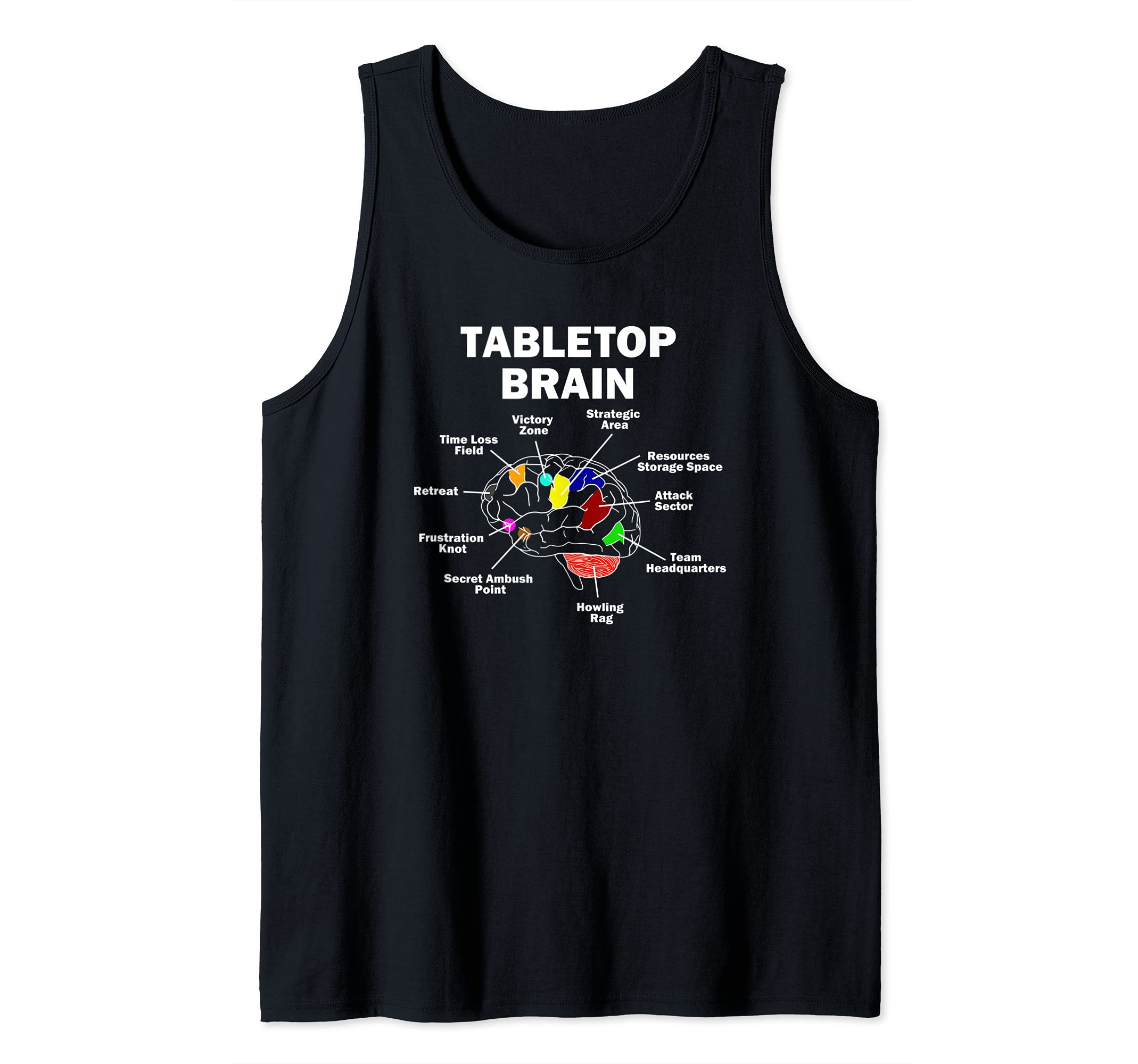 Tabletop Brain Boardgame saying Tank Top