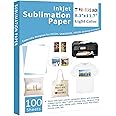 Sublimation Paper - Heat Transfer Paper 100 Sheets 8.3" x 11.7" for Any Epson HP Canon Sawgrass Inkjet Printer with Sublimati