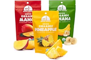 Mavuno Harvest Organic Dried Fruit Variety Pack | Dried Mango, Pineapple, and Banana | Healthy, Vegan, No Sugar Added, Non GMO Snacks for Kids & Adults | 2 Ounce, Pack of 3