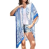 Isurrender Kimonos for Women Lightweight Swimsuit Coverup Boho Floral Beach Cover Ups for Swimwear Casual Summer Cardigan