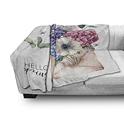 Ambesonne Hydrangea Throw Blanket, Watercolor