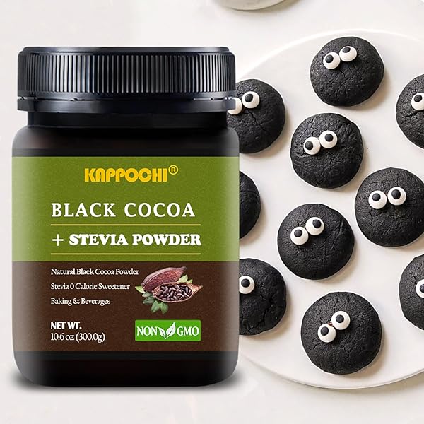 KAPPOCHI STEVIA SWEETENED CAOCOA POWDER (10.6 OUNCES, BLACK CAOCOA POWDER)
