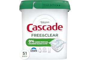 Cascade Free & Clear Dishwasher Detergent Unscented, 51 count